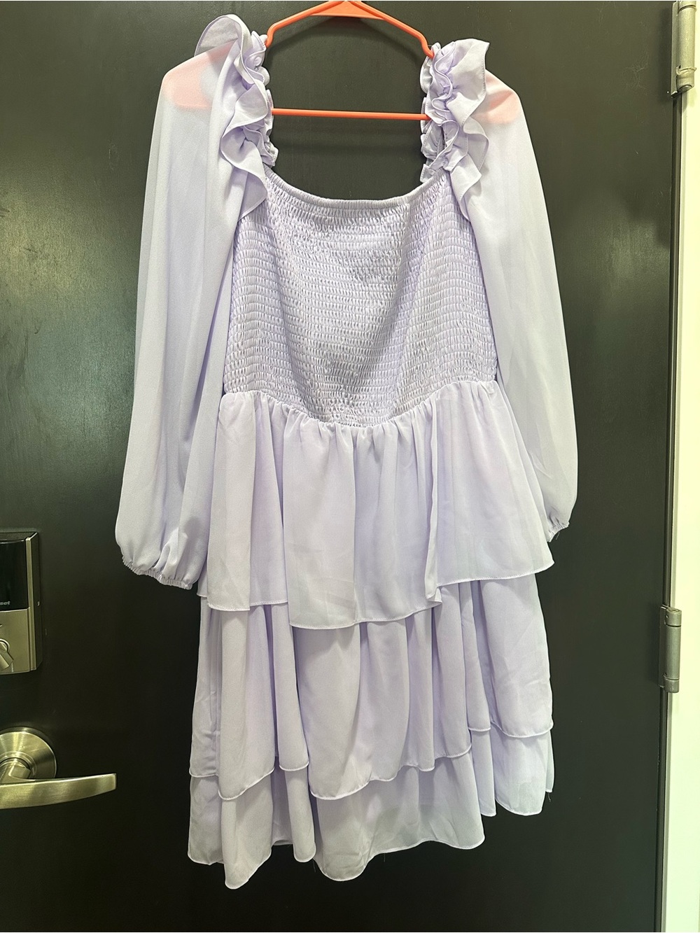 Lavender Ruffle Tiered Dress